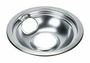 Amana W10196406RW Round Chrome Electric Range Burner Drip Bowl - Gray Range Accessories drip pans for electric ranges
