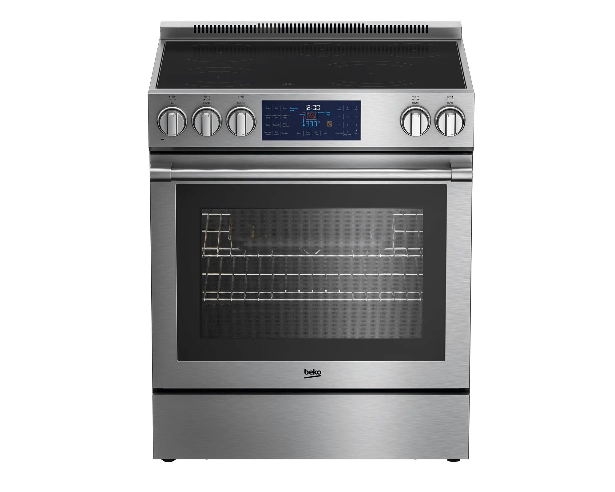 Beko SLER30432SS 30" Stainless Steel Slide-In Electric Range Slide In Ranges front control slide-in stove