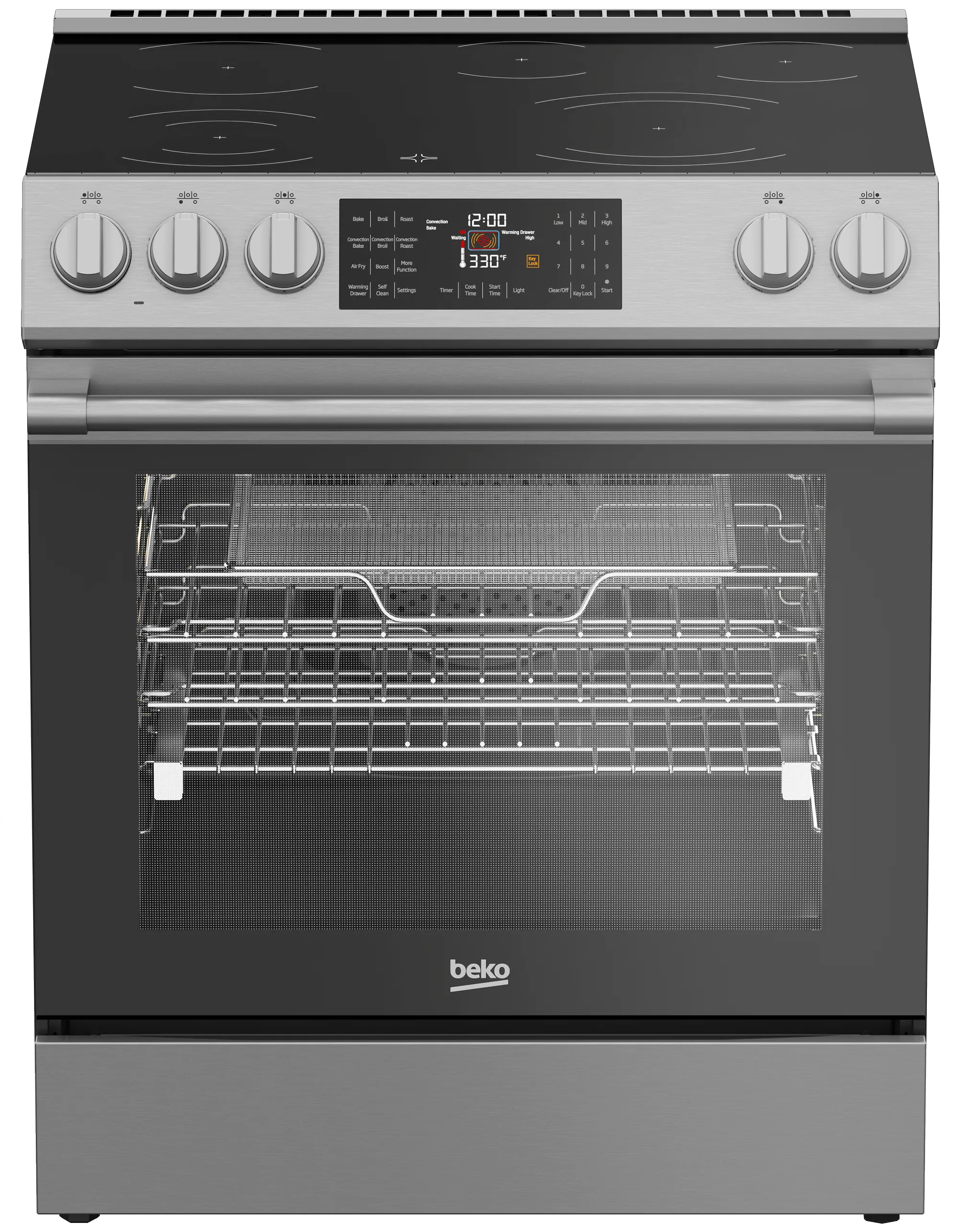 Beko SLER30524SS 30" Slide-In Range Slide In Ranges front control slide-in stove