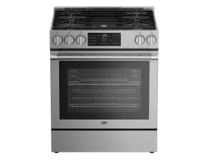 Beko SLGR30532SS 30" Stainless Steel Slide-In Gas Range Slide In Ranges front control slide-in stove