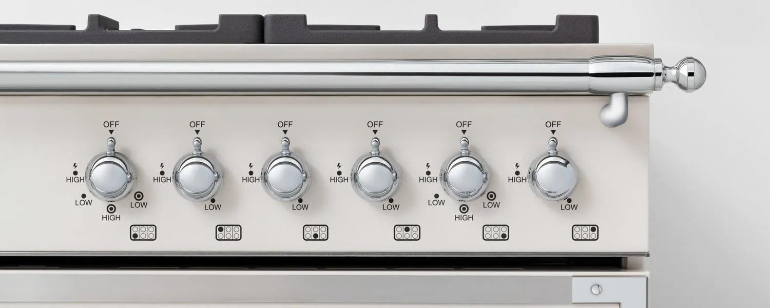 Bertazzoni HERT366DFSXT 36 Inch Dual Fuel Range, 6 Brass Burner, Electric Self-Clean Gray