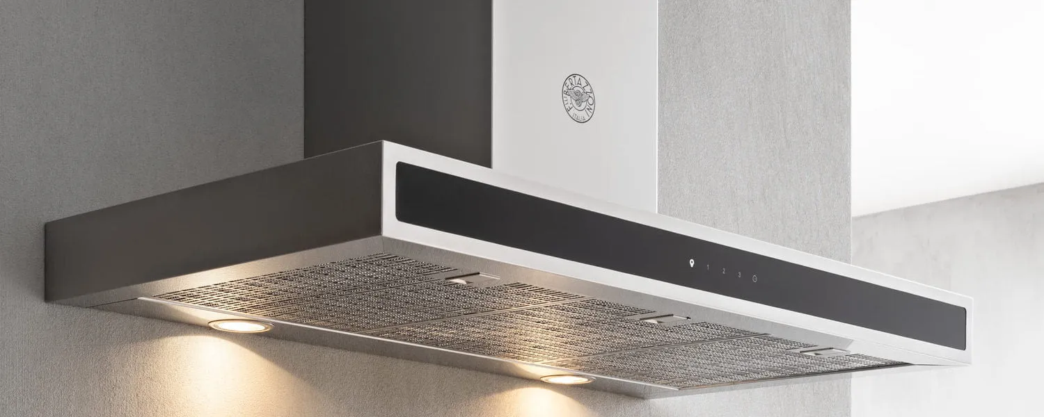 Bertazzoni KG48X 48 Wallmount Hood, Glass Front, 1 Motor 600 Cfm Stainless Steel