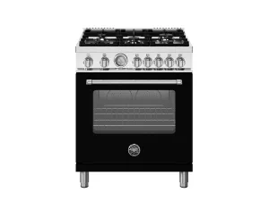 Bertazzoni MAS305GASNEV 30 Inch All Gas Range, 5 Burners Nero Matt Professional Ranges 6 burner professional gas range