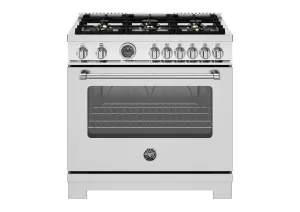 Bertazzoni MAS366BCFGMXTLP Master 36" Range All Gas Ss Professional Ranges 6 burner professional gas range