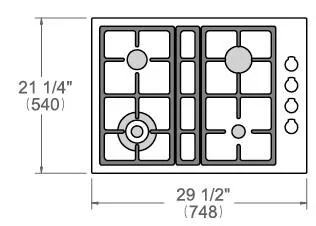 Bertazzoni MAST304QBXT 30 Drop-In Gas Cooktop 4 Brass Burners Stainless Steel