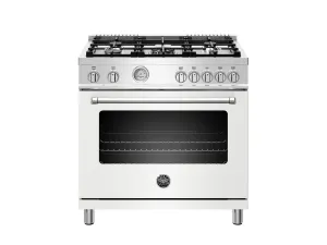 Bertazzoni MAST365DFMBIE 36 Inch Dual Fuel Range, 5 Burner, Electric Oven Bianco Matt Professional Ranges commercial oven for home kitchen