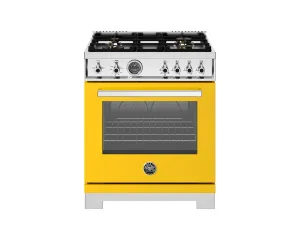 Bertazzoni PRO304BFGMGIT 30 Inch All Gas Range, 4 Brass Burners Giallo Professional Ranges 6 burner professional gas range