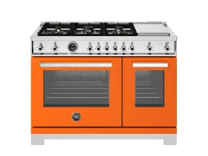 Bertazzoni PRO486BTFGMART 48 Inch All-Gas Range 6 Brass Burners And Griddle Arancio Professional Ranges 6 burner professional gas range