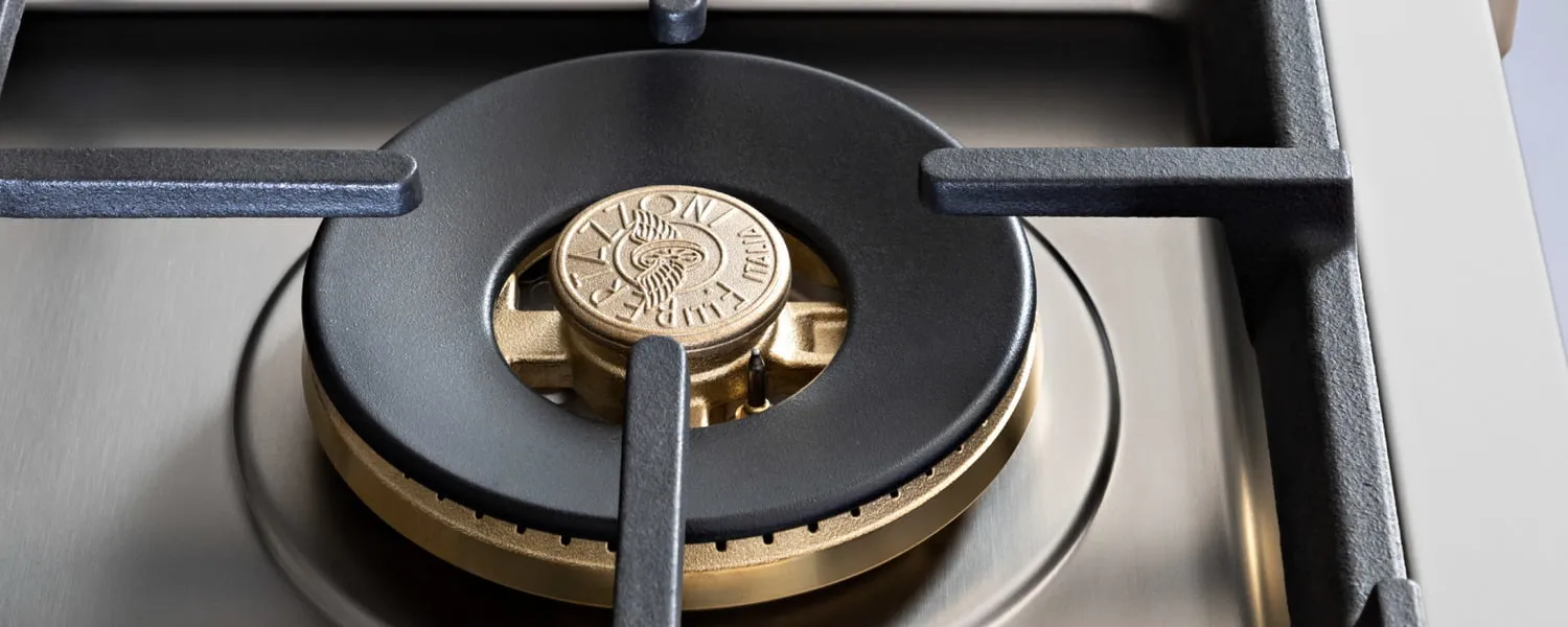 Bertazzoni PROF366RTBXT 36 Gas Rangetop 6 Brass Burners Stainless Steel