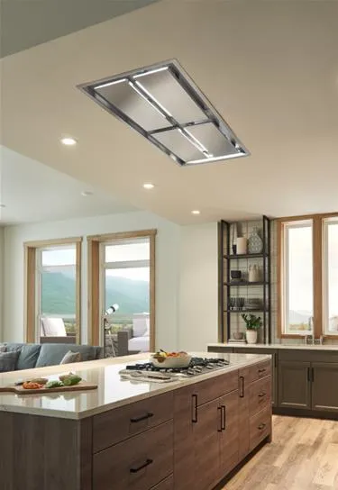 Best Range Hoods CC34IQT63SB Cirrus Grande 63 Inch 1200 Cfm Brushed Stainless Steel Ceiling Mounted Range Hood With Led Light Ducted Hoods under cabinet ducted hood