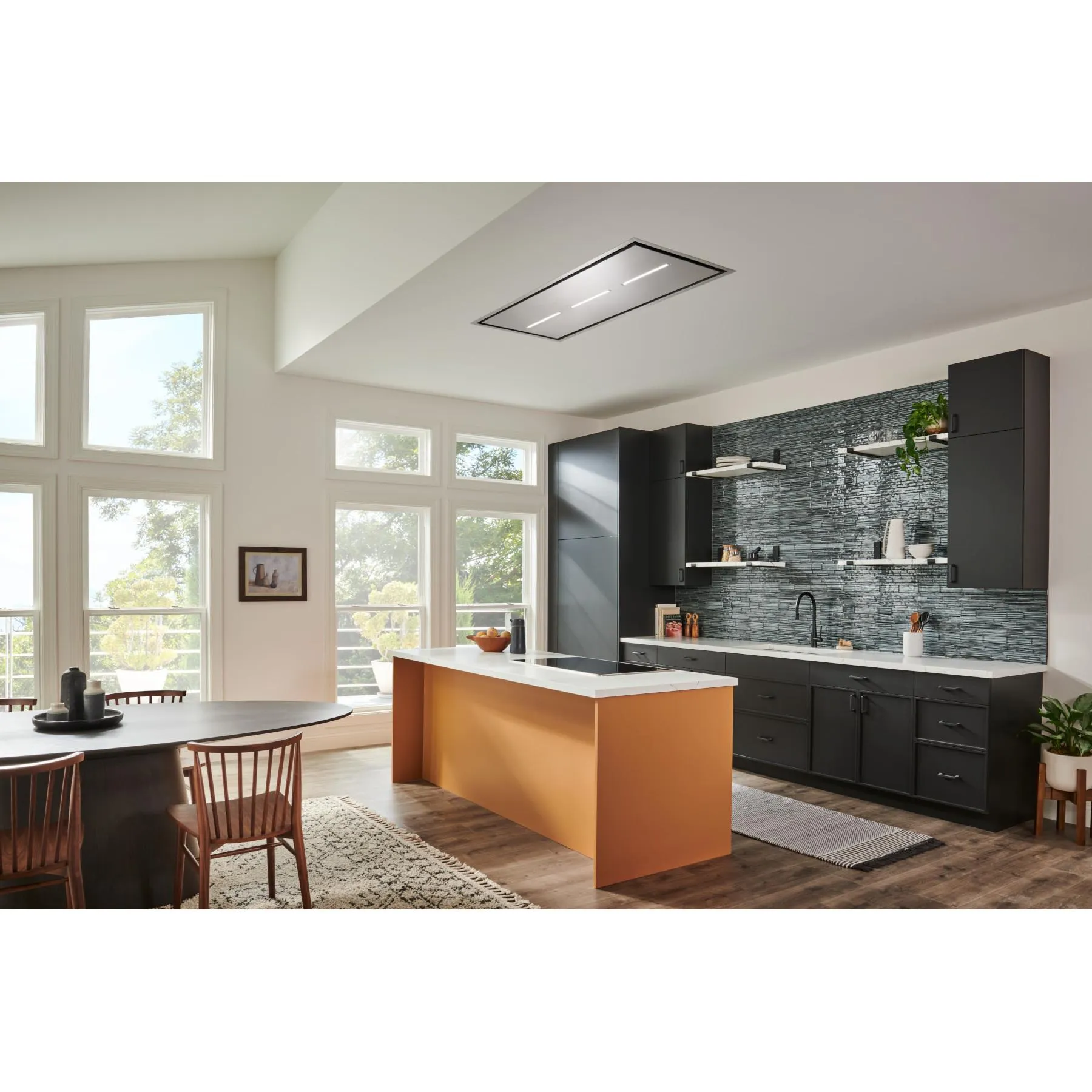 Best Range Hoods HBC163ESS 63-Inch Brushed Stainless Steel Ceiling Mounted Range Hood With Led Light, Choice Of Blowers Sold Separately (Hbc1 Series)