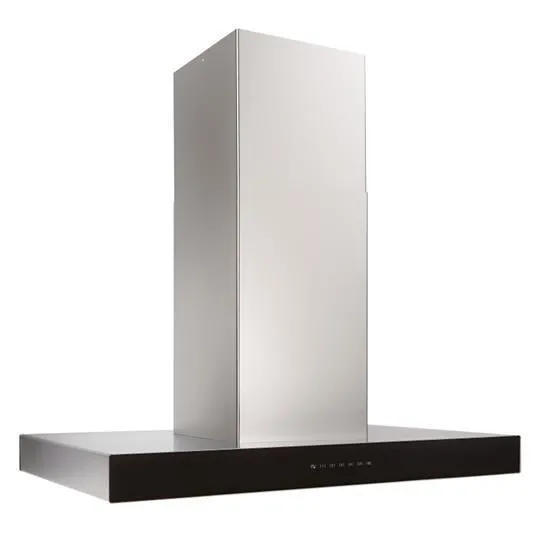 Best Range Hoods ICB3I36SBB Ispira 36-In. 650 Max Cfm Stainless Steel Island Range Hood With Purled&#8482; Light System And Black Glass Ducted Hoods high cfm ducted range hood
