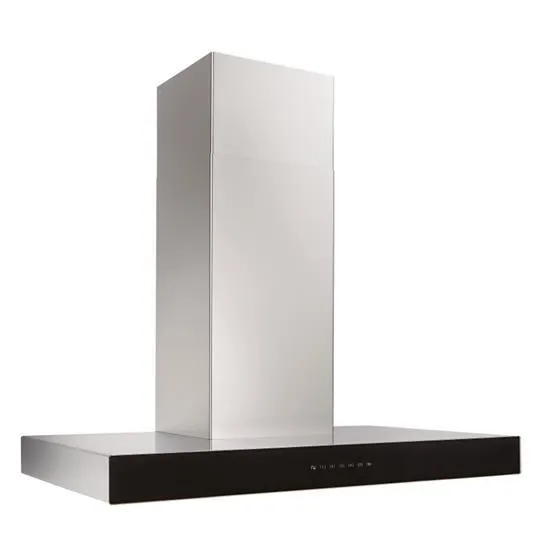 Best Range Hoods WCB3I36SBB Ispira 36-In. 650 Max Cfm Stainless Steel Chimney Range Hood With Purled&#8482; Light System And Black Glass Ducted Hoods under cabinet ducted hood