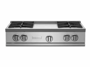 Bluestar RGTNB364GV2 36" Rnb Rangetop With 12" Griddle Gas natural gas range with griddle