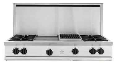 Bluestar RGTNB486CBV2L 48" Rangetop With A 12" Charbroiler Cooktops stainless steel gas cooktop
