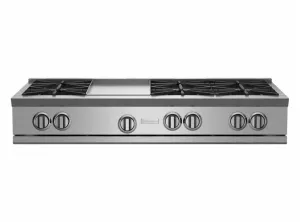 Bluestar RGTNB486GV2 48" Rnb Rangetop With 12" Griddle Cooktops stainless steel gas cooktop