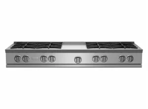 Bluestar RGTNB608GV2 60" Rnb Rangetop With 12" Griddle Cooktops stainless steel gas cooktop