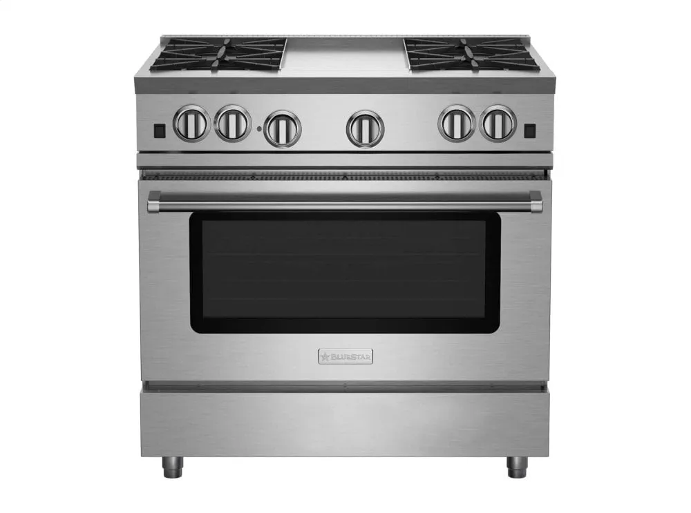 Bluestar RNB364GV2 36" Rnb Series Range With 12" Griddle Professional Ranges commercial oven for home kitchen