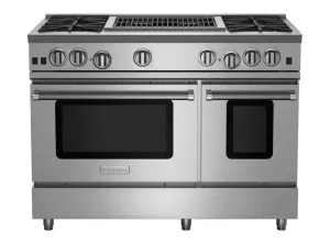 Bluestar RNB484CBV2 48" Rnb Series Range With 24" Charbroiler Professional Ranges 6 burner professional gas range