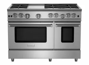 Bluestar RNB486GV2 48" Rnb Series Range With 12" Griddle Professional Ranges 6 burner professional gas range
