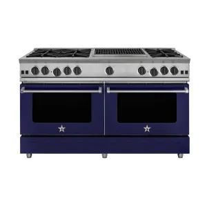 Bluestar RNB606CBV2L 60" Rnb Series Range With A 24" Charbroiler Professional Ranges commercial oven for home kitchen