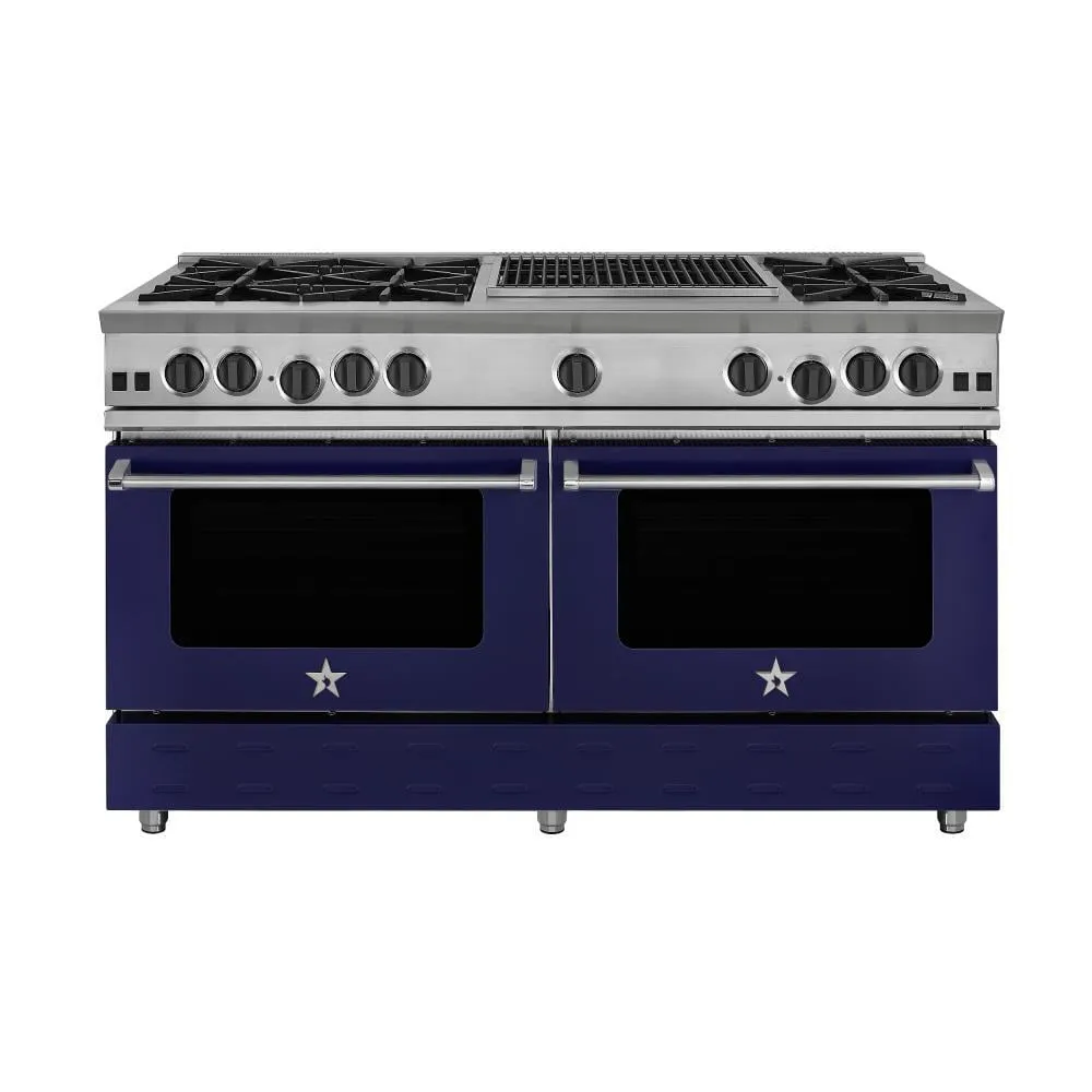 Bluestar RNB608CBV2L 60" Rnb Series Range With A 12" Charbroiler Professional Ranges commercial oven for home kitchen