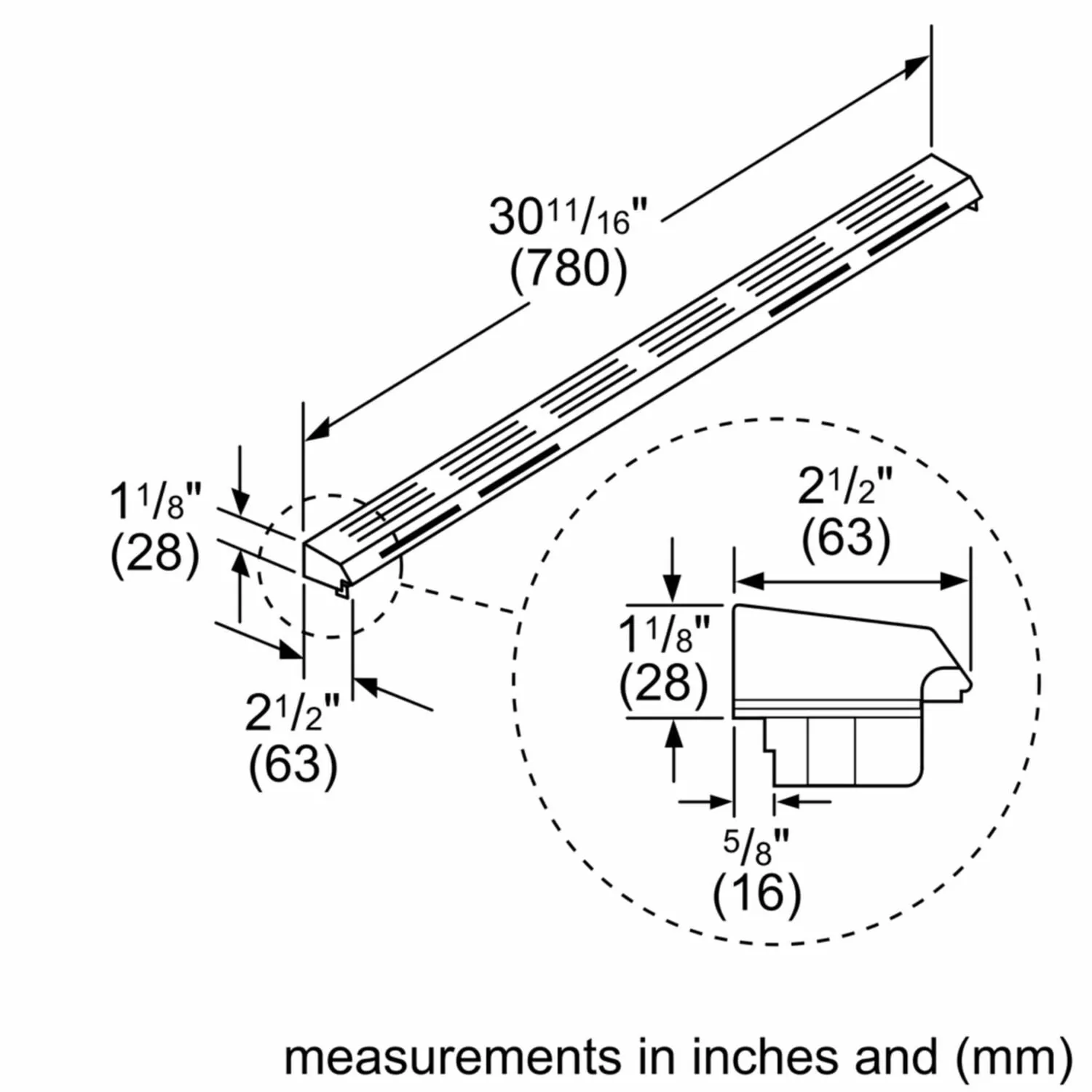 Bosch HDZIT301 Island Trim Accessory For Df Slide-In Ranges