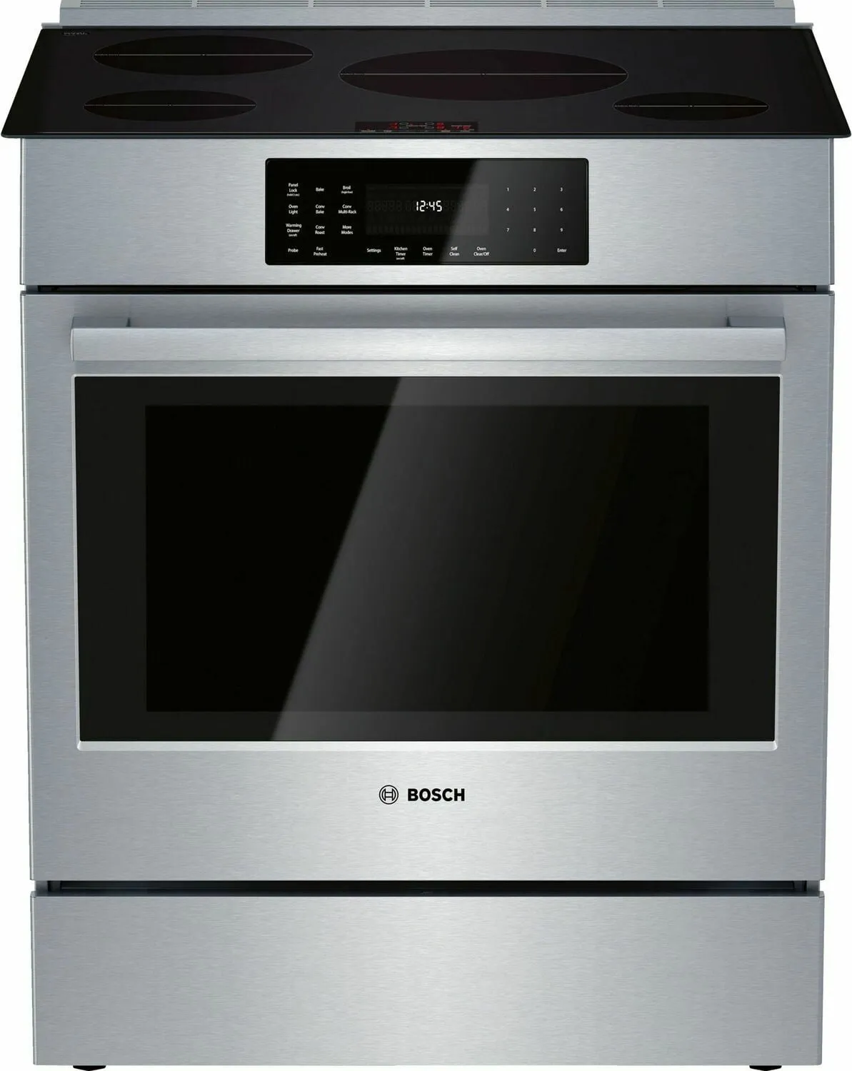 Bosch HII8056U 800 Series Induction Slide-In Range 30'' Stainless Steel Hii8056U Slide In Ranges front control slide-in stove
