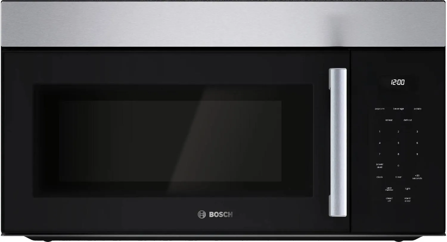 Bosch HMV1055U 100 Series Over-The-Range Microwave 30" Left Sideopening Door, Stainless Steel Microwave Ovens smart sensor microwave oven