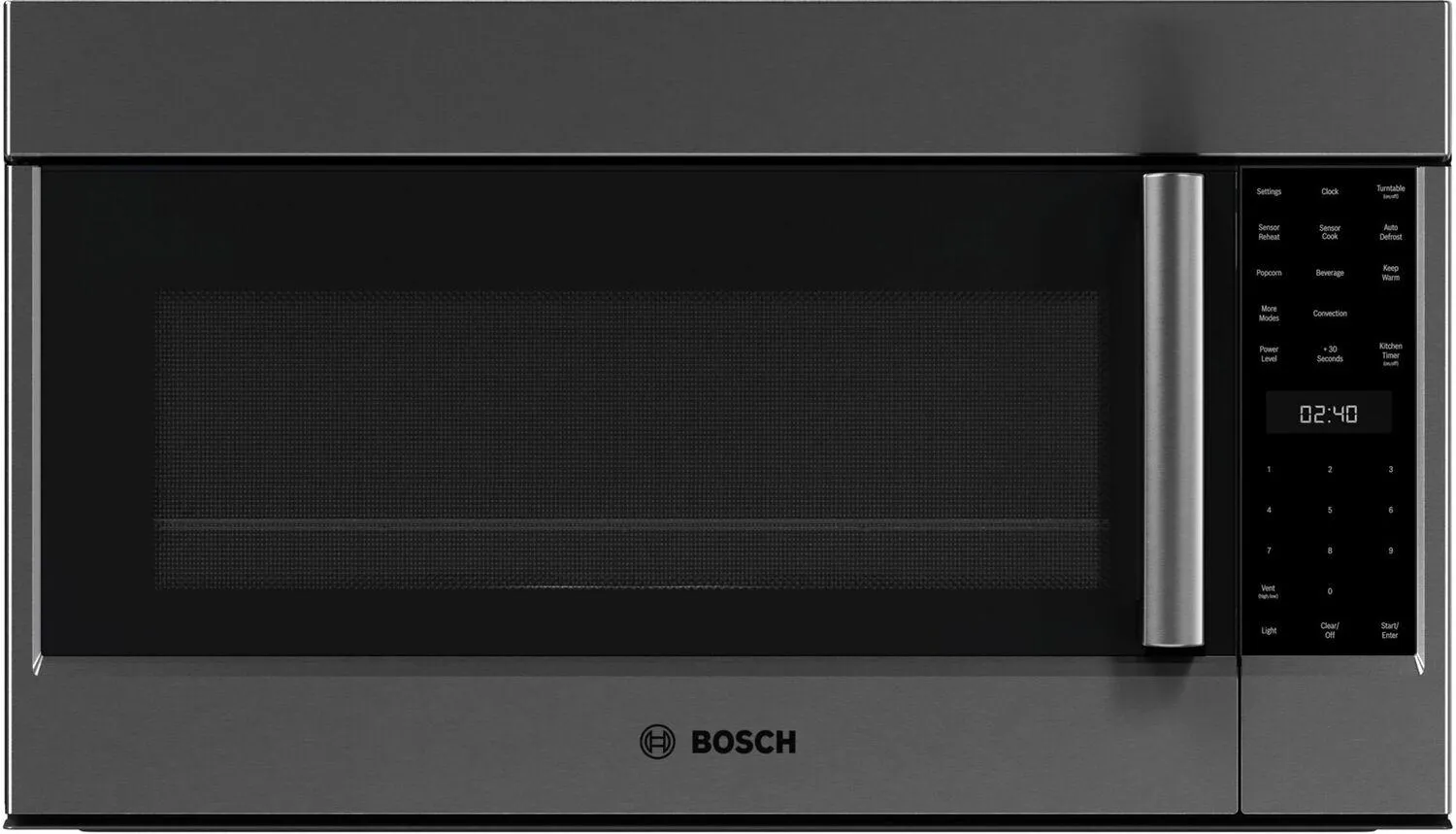 Bosch HMV8045U 800 Series Over-The-Range Microwave 30" Left Sideopening Door, Black Stainless Steel Hmv8045U Over The Range Microwaves convection over-the-range microwave