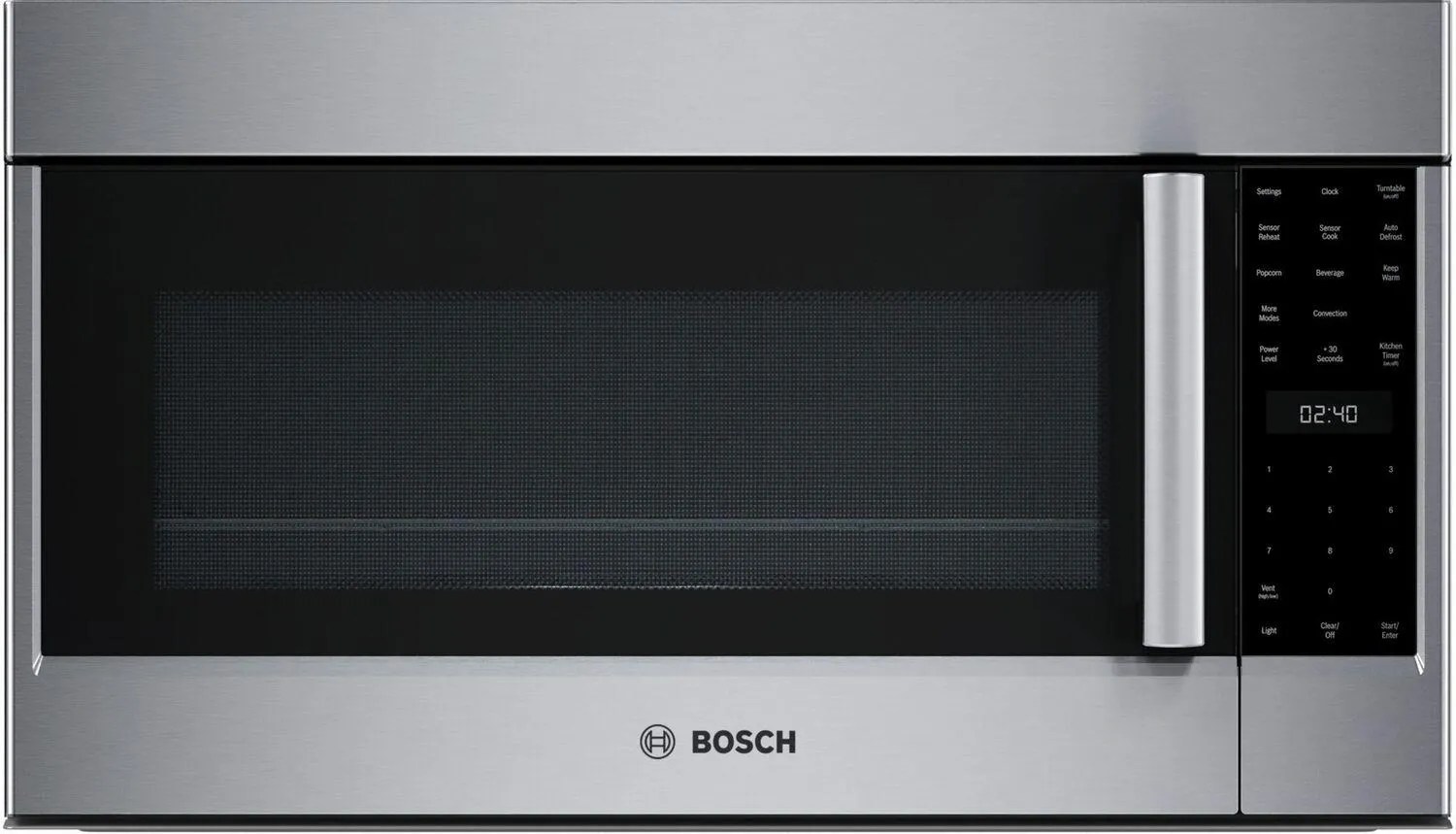 Bosch HMVP054U Benchmark Over-The-Range Microwave 30" Left Sideopening Door, Stainless Steel Hmvp054U Microwave Ovens smart sensor microwave oven