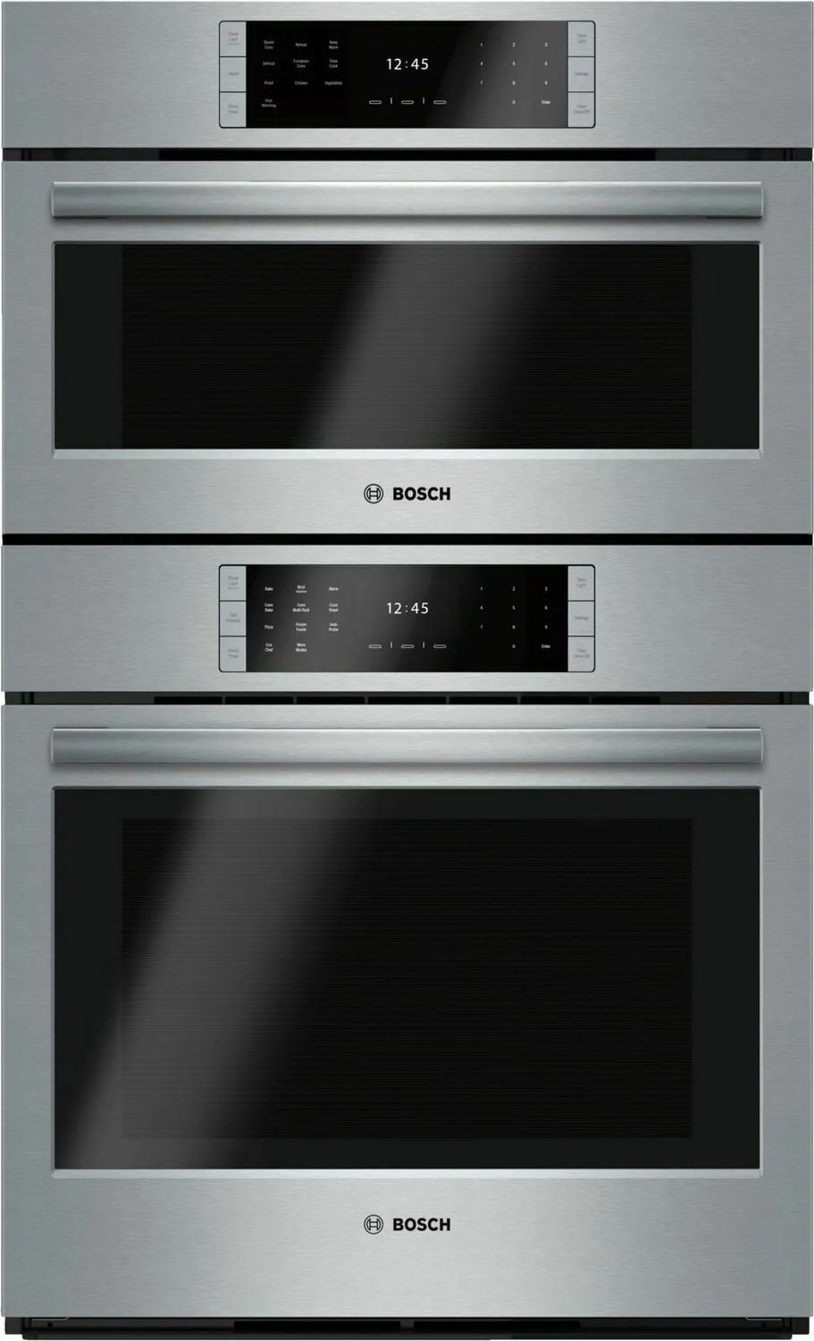 Bosch HSLP751UC Benchmark Series, 30" Combo, Upper: Steam Convection, Lower: Eu Conv, Tft Touch Control Microwave Wall Oven Combos built-in oven microwave combo stainless