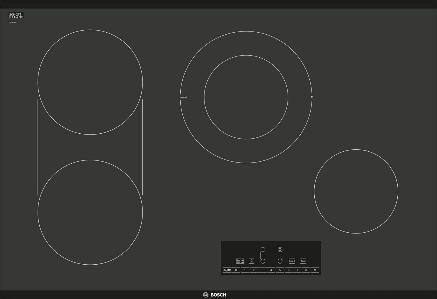 Bosch NET8068UC 800 Series 30" Electric Cooktop Electric slide-in electric cooking range