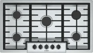 Bosch NGM5656UC 500 Series, 36" Gas Cooktop, 5 Burners, Stainless Steel Gas natural gas range with griddle
