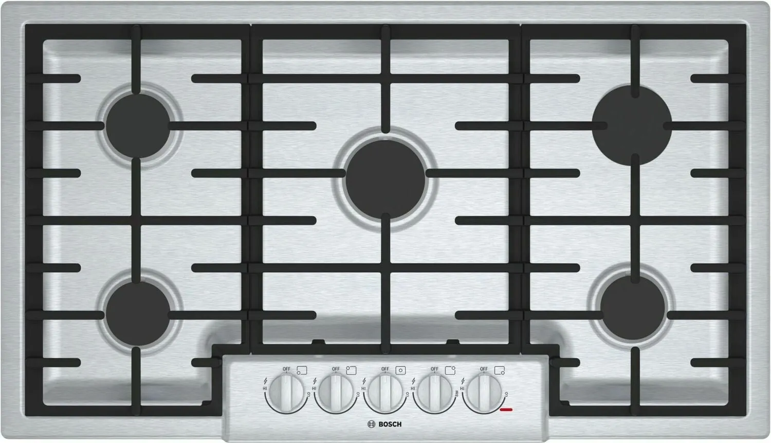 Bosch NGM8656UC 800 Series, 36" Gas Cooktop, 5 Burners, Stainless Steel Gas 4 burner gas range for kitchen