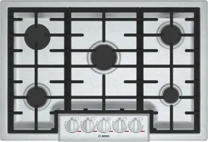 Bosch NGMP056UC Benchmark 30" Gas Cooktop, 5 Burners, Stainless Steel Cooktops stainless steel gas cooktop