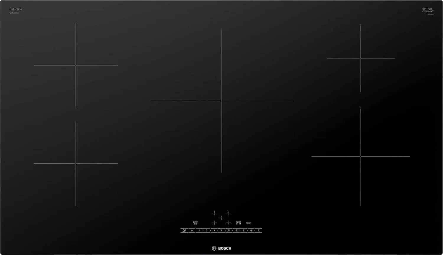 Bosch NIT5660UC 500 Series Induction Cooktop 36'' Black, Surface Mount Without Frame Nit5660Uc Cooktops 30 inch cooktop online