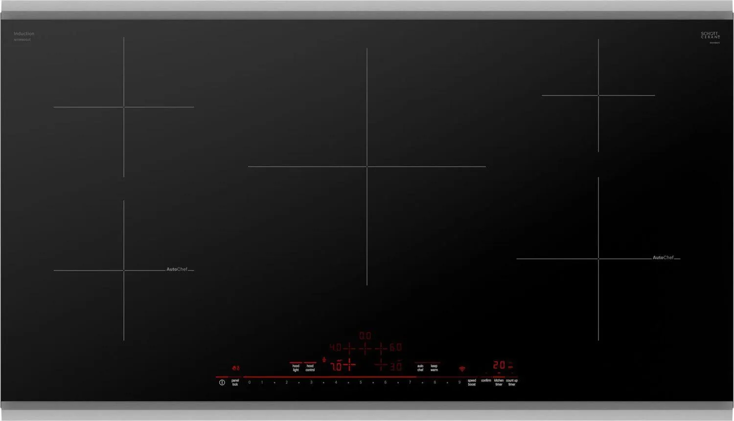 Bosch NIT8660SUC 800 Series Induction Cooktop 36'' Black, Surface Mount With Frame Nit8660Suc Cooktops 30 inch cooktop online