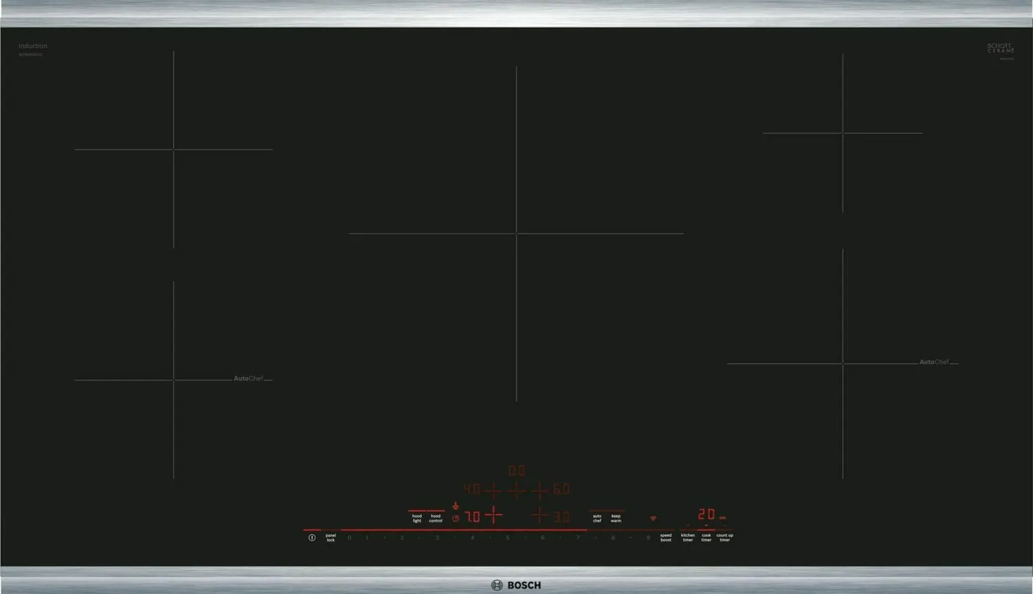 Bosch NIT8669SUC 800 Series Induction Cooktop 36'' Black Nit8669Suc Induction portable induction cooktop double burner
