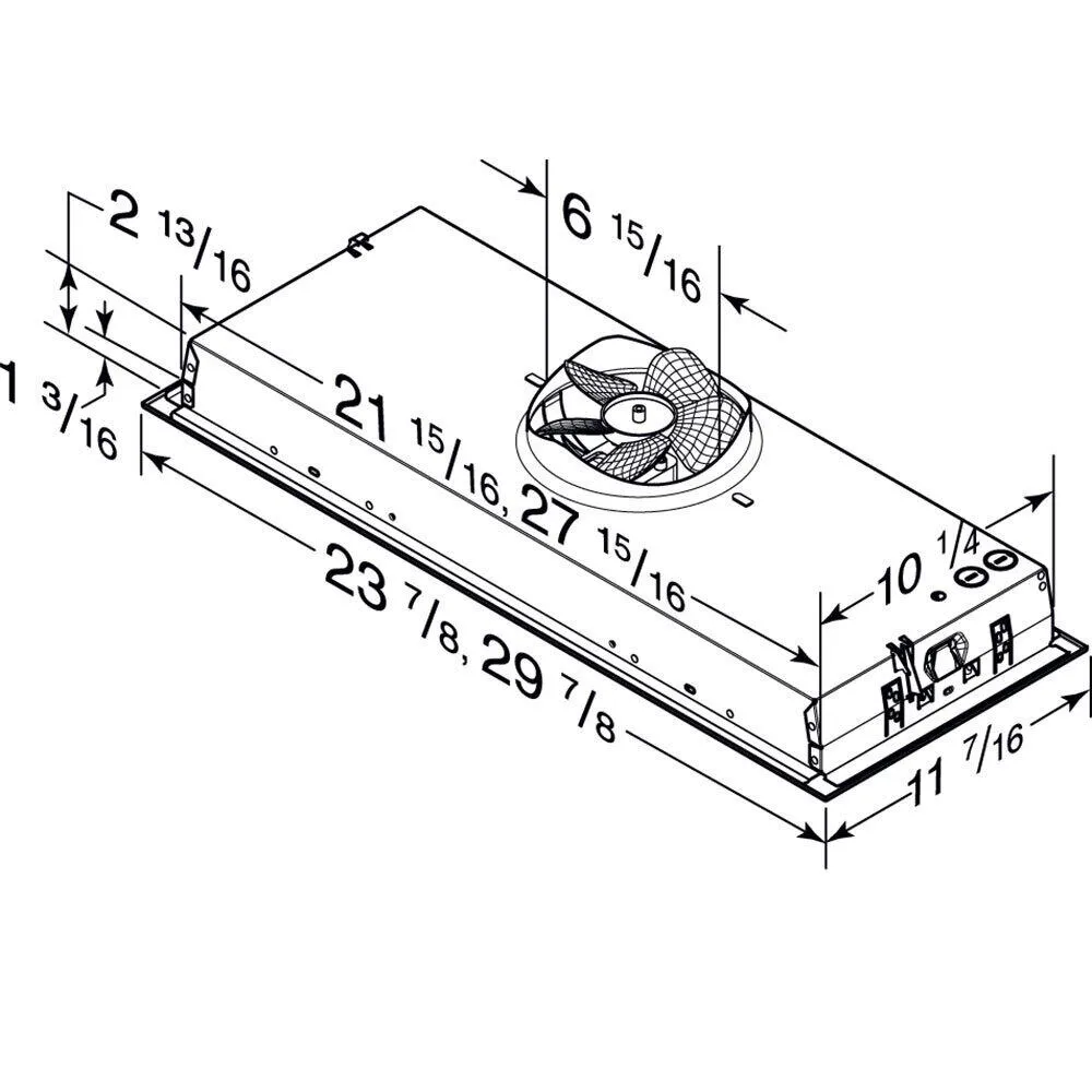 Broan BBN1243SS Broan 24-Inch Built-In Power Pack Insert, 300 Max Blower Cfm, Stainless Steel