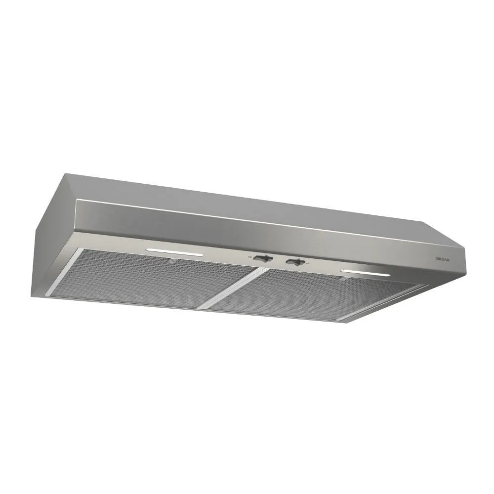 Broan BCSEK136SS Broan 36-Inch 300 Max Blower Cfm 1.5 Sones Stainless Steel Range Hood Energy Star Certified Convertable Hoods quiet convertible vent hood