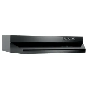 Broan BUEZ030BL Broan 30-Inch Ducted Under-Cabinet Range Hood W/ Easy Install System, 160 Cfm, Black Ducted Hoods under cabinet ducted hood