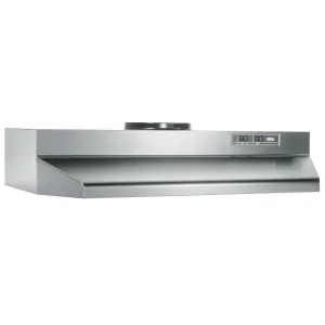 Broan BUEZ230SS Broan 30-Inch Under-Cabinet Range Hood W/ Easy Install System, 190 Cfm, Stainless Steel Ducted Hoods under cabinet ducted hood
