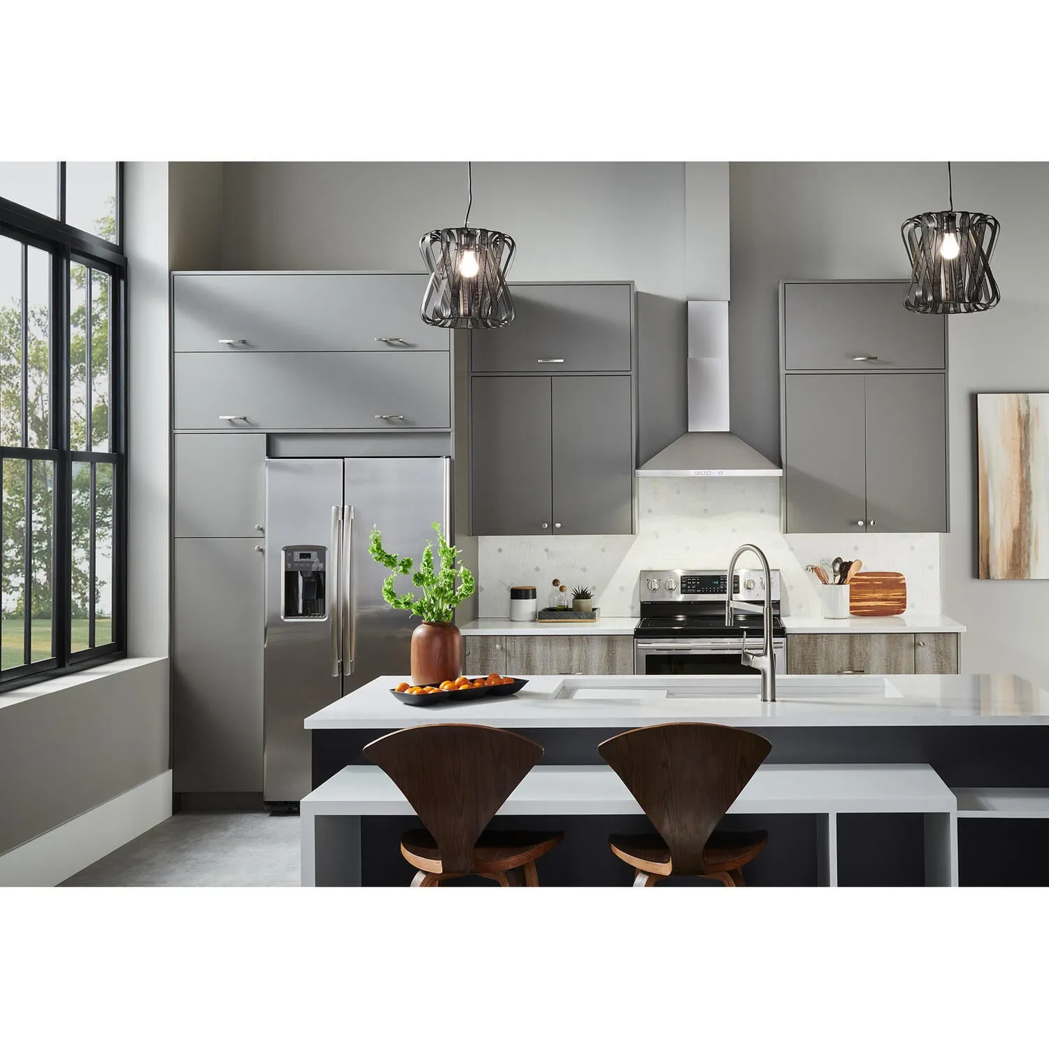 Broan BWP2366SS Broan 36-Inch Convertible Wall-Mount Pyramidal Chimney Range Hood, 630 Max Cfm, Stainless Steel