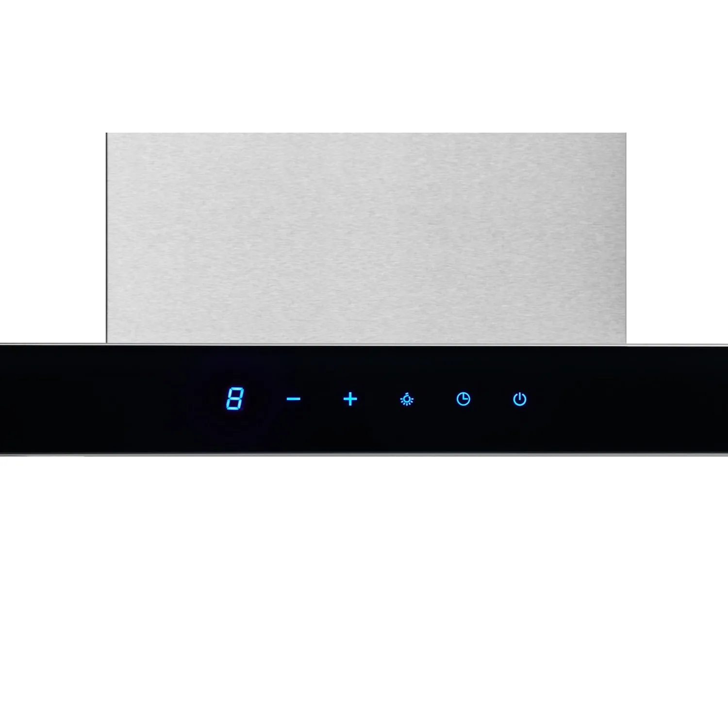 Broan BWT2304SSB Broan 30-Inch Convertible Wall-Mount T-Style Chimney Range Hood, 450 Max Cfm, Stainless Steel With Black Glass