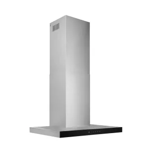 Broan BWT2304SSB Broan 30-Inch Convertible Wall-Mount T-Style Chimney Range Hood, 450 Max Cfm, Stainless Steel With Black Glass Ventilation Range Hoods high suction kitchen exhaust hood