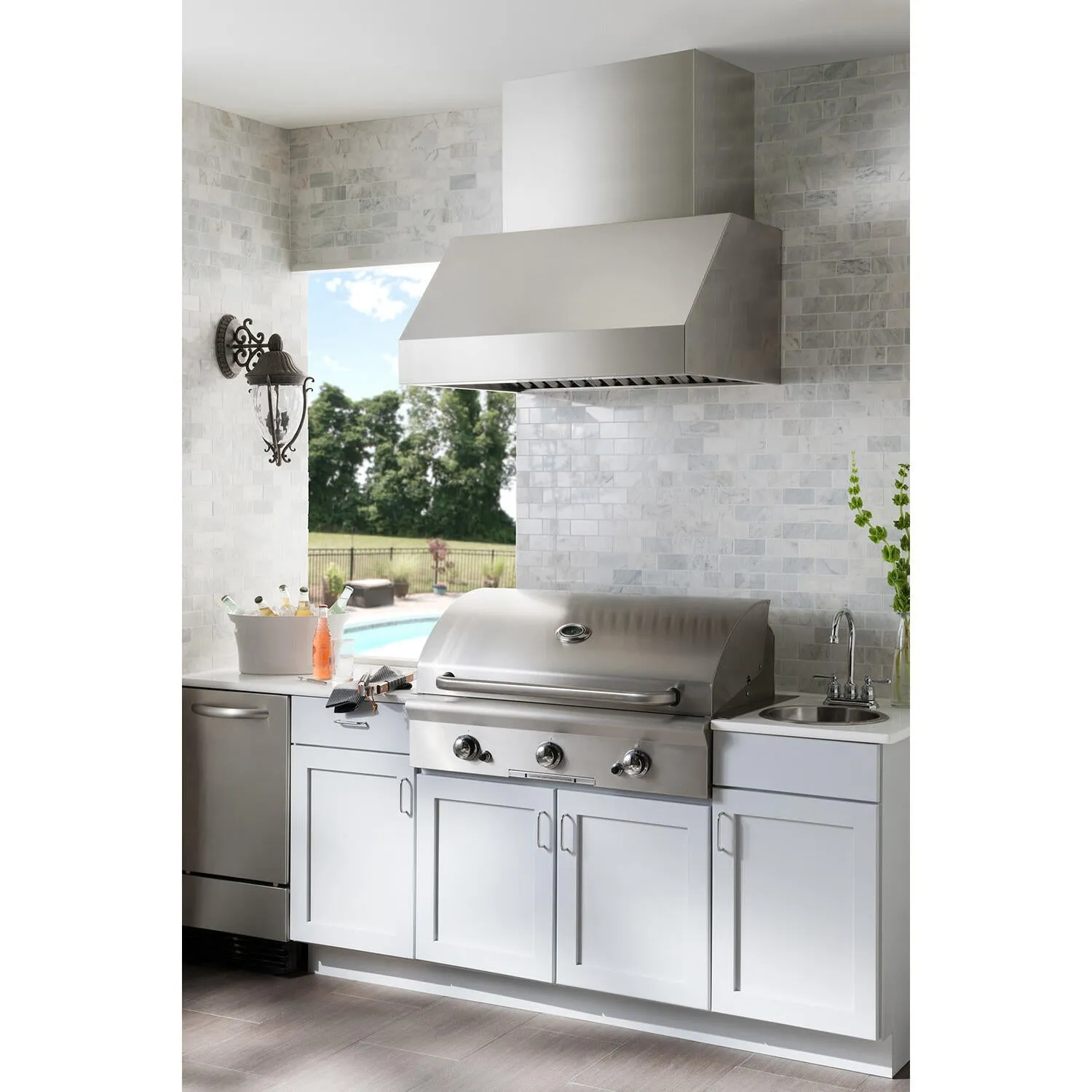 Broan EPD6142SS Broan 42-Inch Pro-Style Outdoor Range Hood, 1100 Cfm, Stainless Steel
