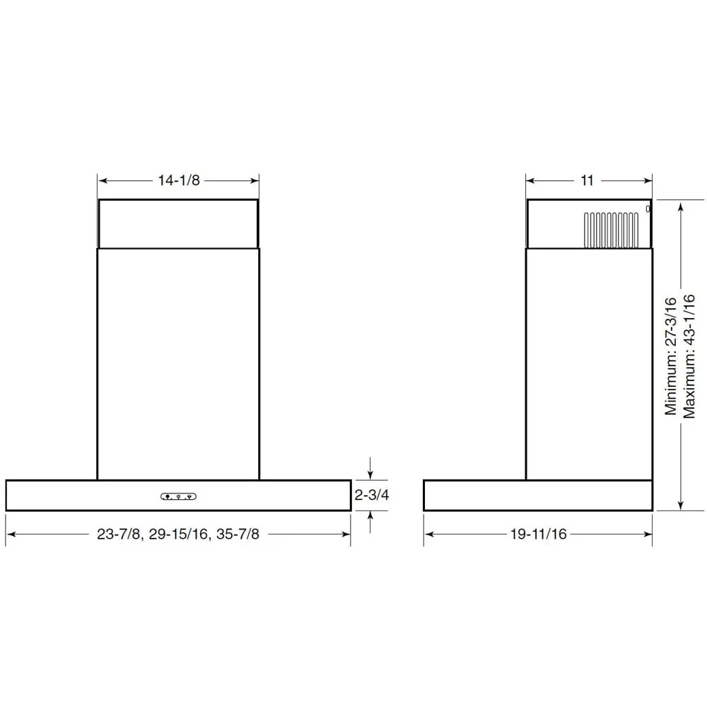 Broan EW4324SS Broan 24-Inch Convertible T-Style Wall Mount Chimney Range Hood, 400 Cfm, Stainless Steel