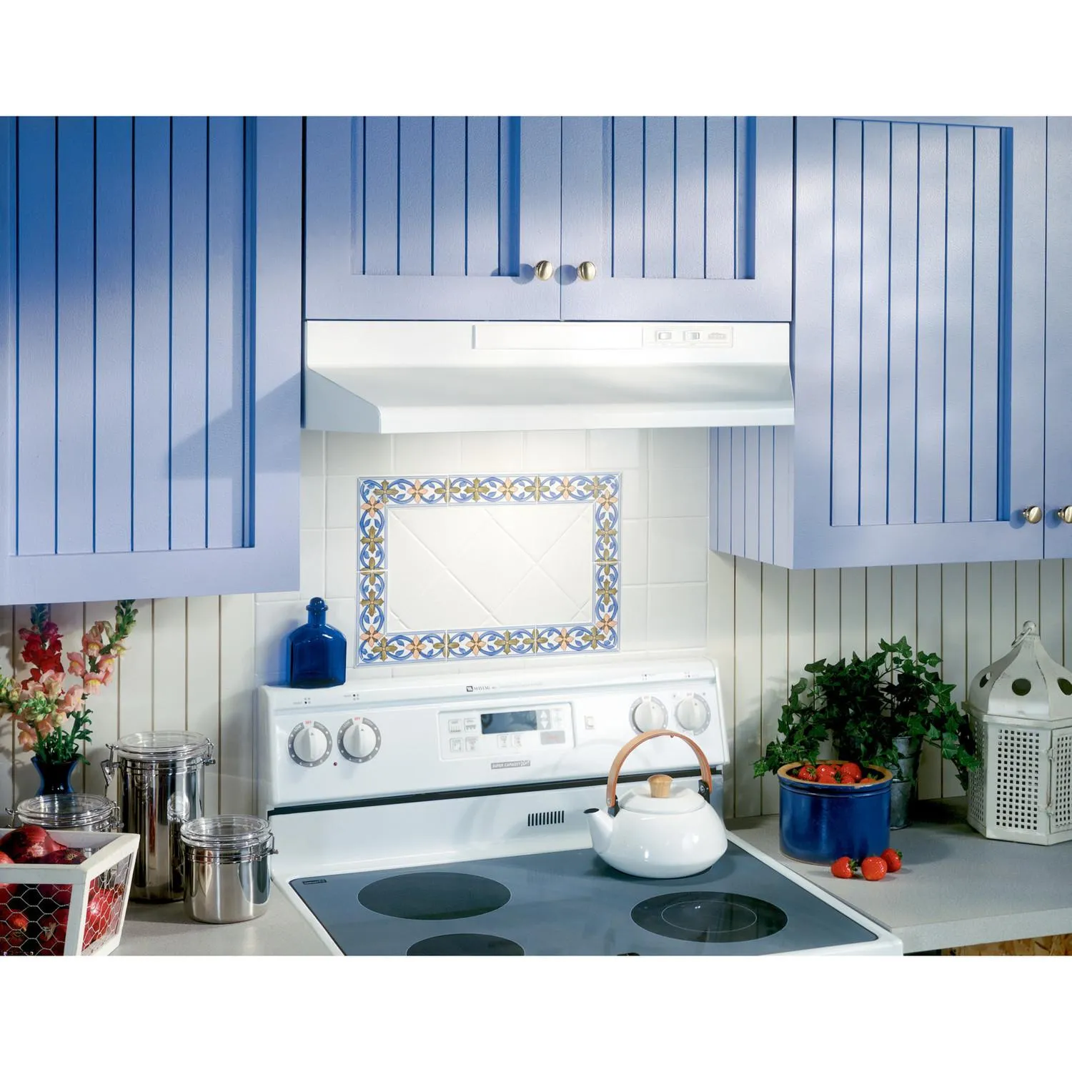 Broan F403611 Broan 36-Inch Convertible Under-Cabinet Range Hood, 230 Max Blower Cfm, White-On-White