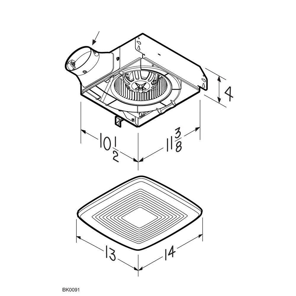 Broan LP50100DCF Broan-Nutone Wall Vent Kit, 3" Or 4" Round Duct